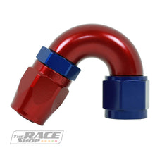 Load image into Gallery viewer, Speeflow - 100 series hose end 150 degree (red/blue).
