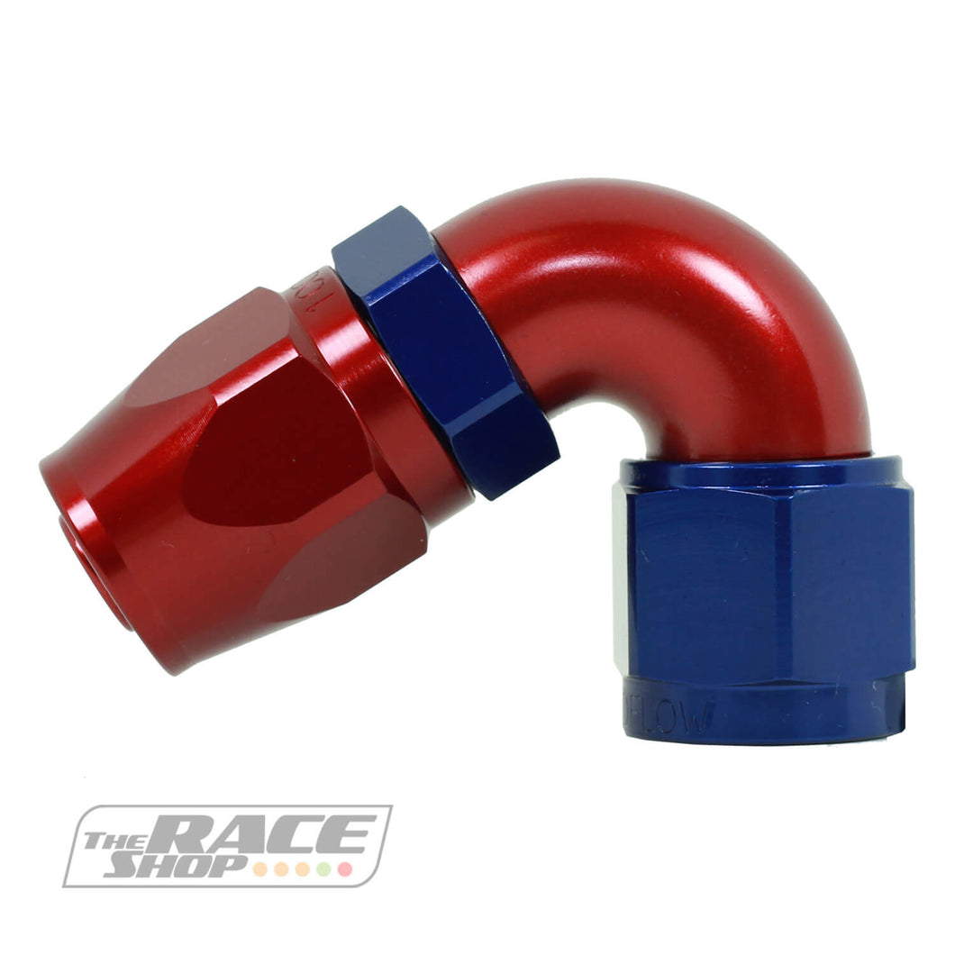 Speeflow - 100 series hose end 120 degree (red/blue).