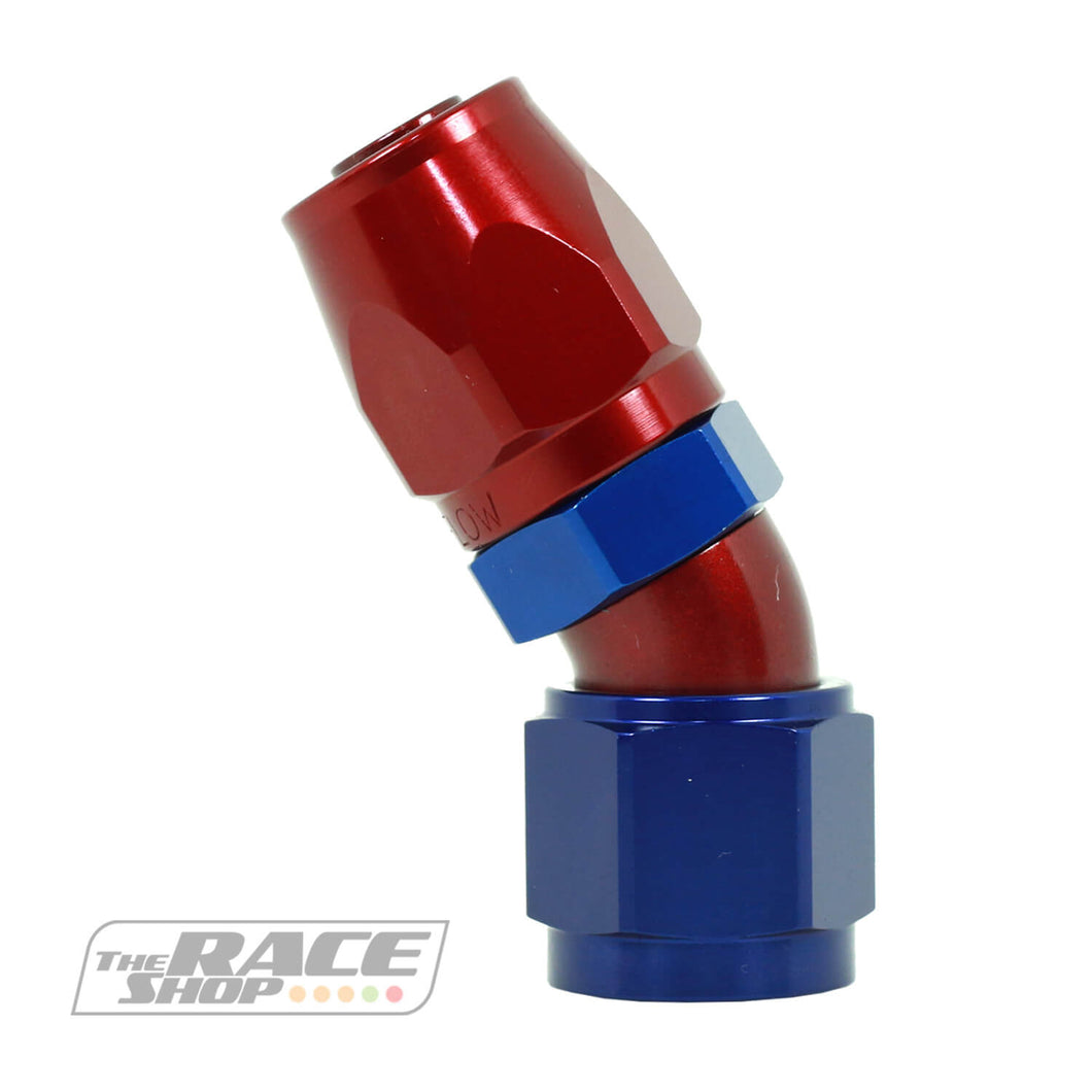 Speeflow - 100 series hose end 30 degree (red/blue).