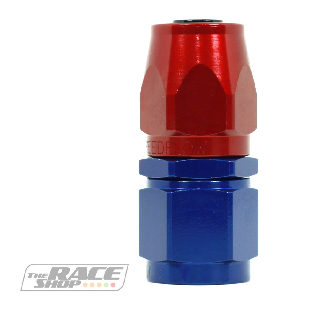 Speeflow - 100 series hose end straight (red/blue).