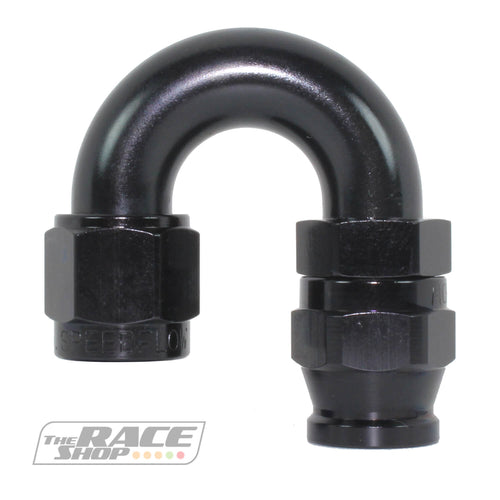 Speeflow - 200 series hose end 180 degree (black).